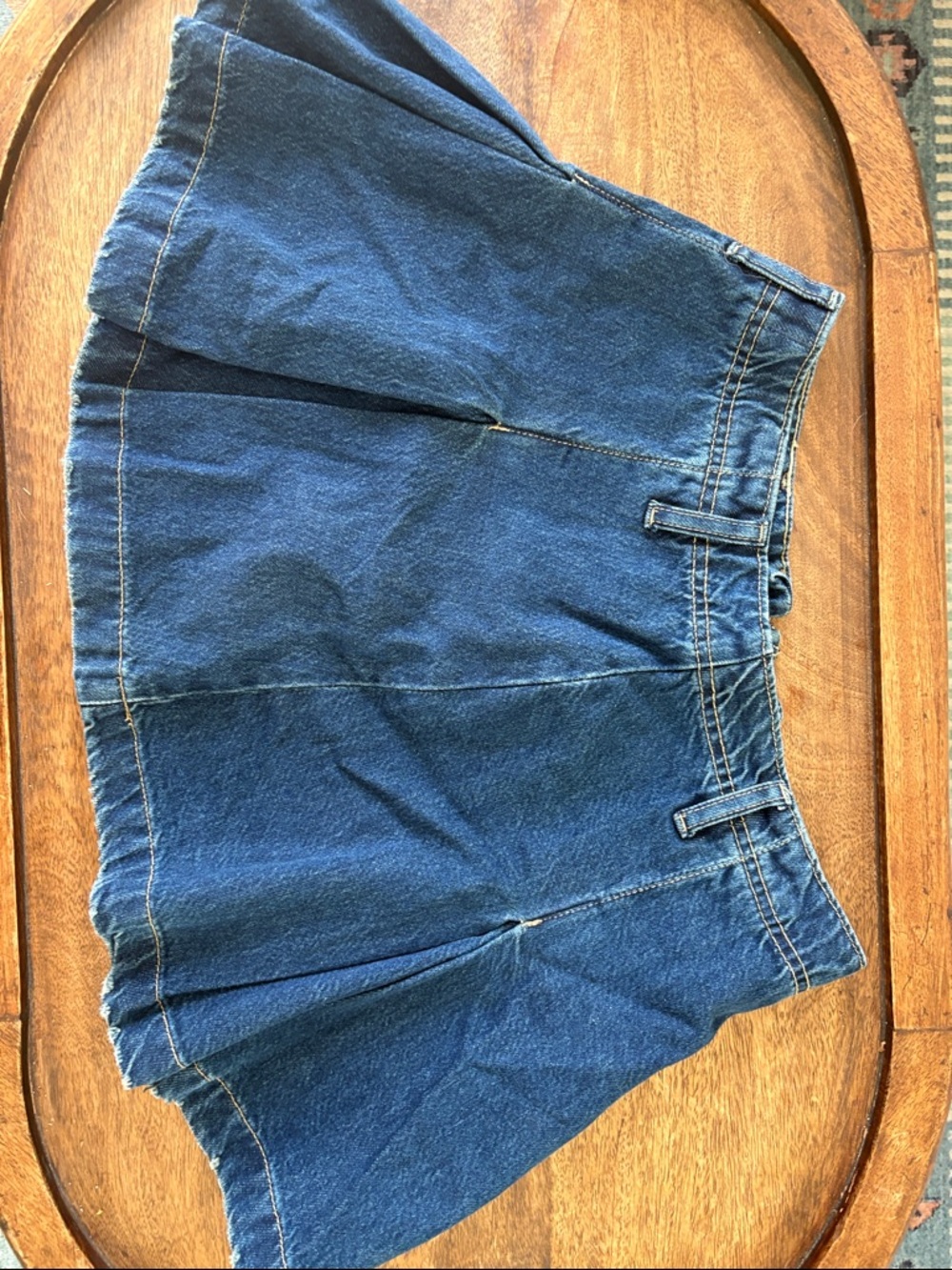 Free People Dark Blue Denim Mini Skirt